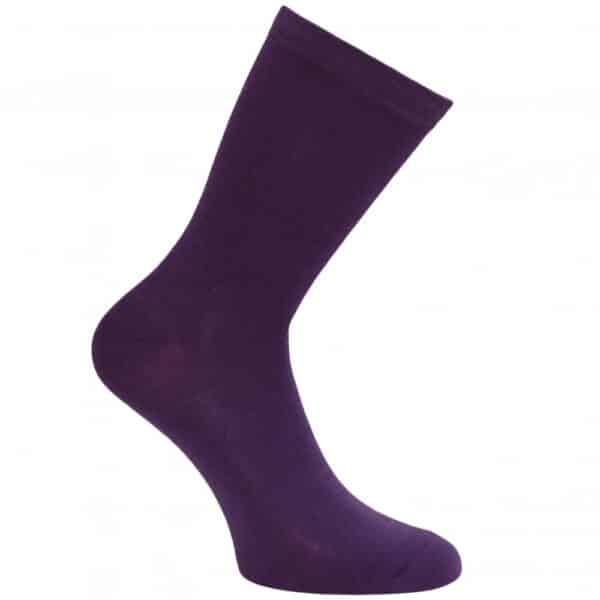 Socks with anti-slip sole, purple, Vegatexsa