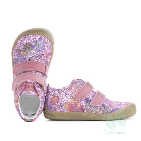 Koel4Kids Danny Fantasy Fuchsia Flower barefoot shoes