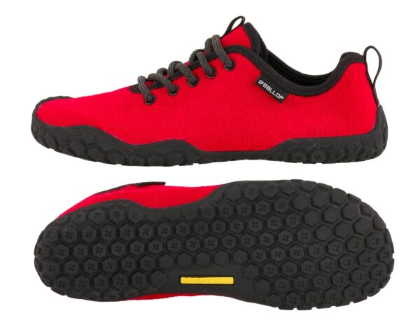 Ballop Corso Red woolbarefoot shoes