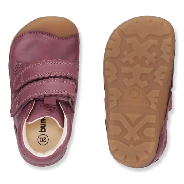 Bundgaard Petit Velcro Blonde Dark Rose barefoot shoes