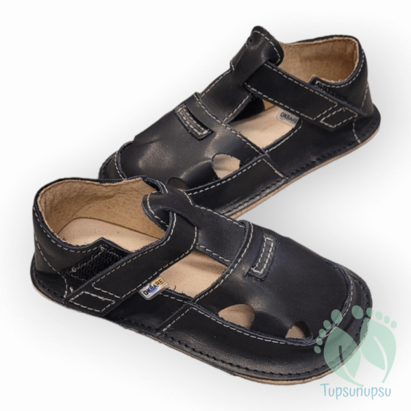 Black barefoot sandals for kids Ok Bare Ithaka